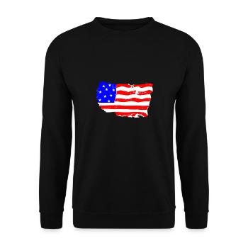 USA - Sweat-shirt Unisexe - noir - Devant - Alina (178cm) & Michal (187cm)