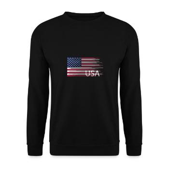 USA Flagge Amerika Freiheit Reise route 66 shirt - Unisex Pullover - Schwarz - Vorne - Alina (178cm) & Michal (187cm)