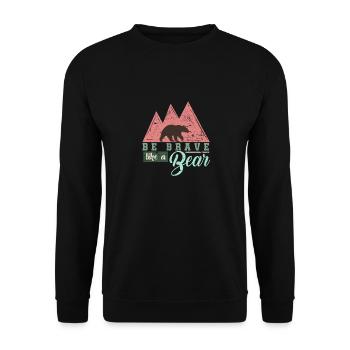 Bear as a gift for friends and nature lovers - Unisex Sweatshirt - black - Front - Alina (178cm) & Michal (187cm)