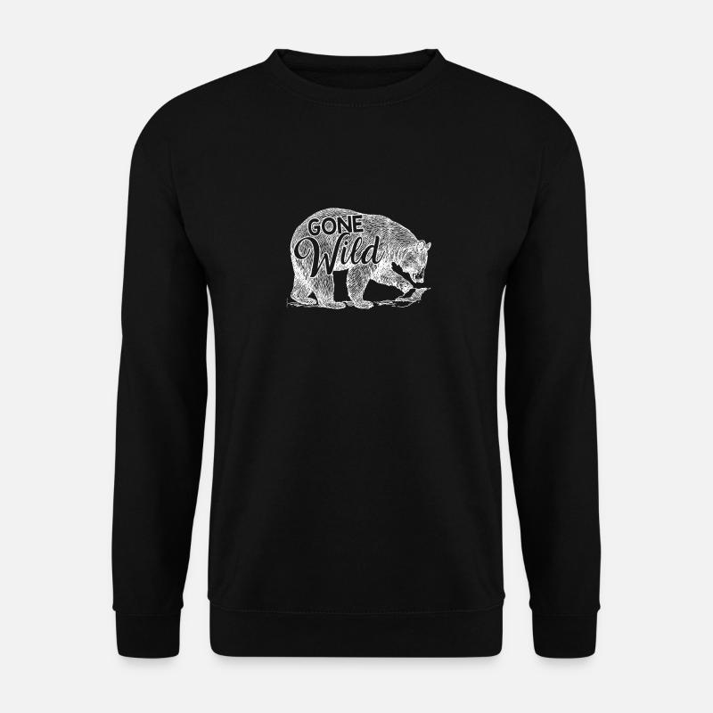 Gone Wild - Bär Outdoor Natur Wildnis Geschenk - Unisex Pullover - Schwarz