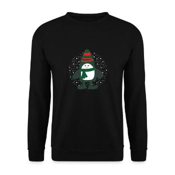 T-shirt petite neige de pingouin - Sweat-shirt Unisexe - noir - Devant - Alina (178cm) & Michal (187cm)