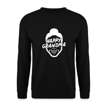 Happy grandma - Unisex Pullover - Schwarz - Vorne - Alina (178cm) & Michal (187cm)