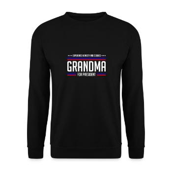 Grandma for president - Unisex Pullover - Schwarz - Vorne - Alina (178cm) & Michal (187cm)