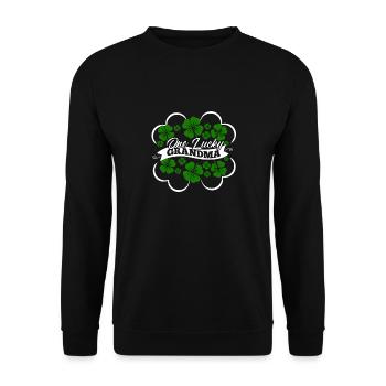 One Lucky Grandma - Unisex Pullover - Schwarz - Vorne - Alina (178cm) & Michal (187cm)