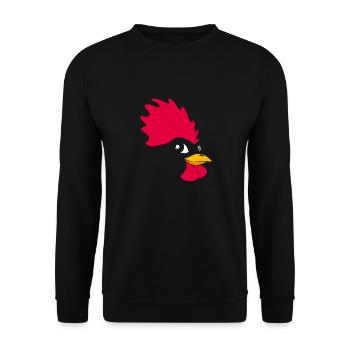 Huhn Gesicht Hennen Shirt Henne Geschenk Lustig - Unisex Pullover - Schwarz - Vorne - Alina (178cm) & Michal (187cm)
