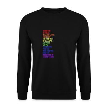 Science is Real - LGBT - Unisex Sweatshirt - black - Front - Alina (178cm) & Michal (187cm)
