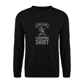 Camping Tent Caravan Campfire Gift - Unisex Sweatshirt - black - Front - Alina (178cm) & Michal (187cm)