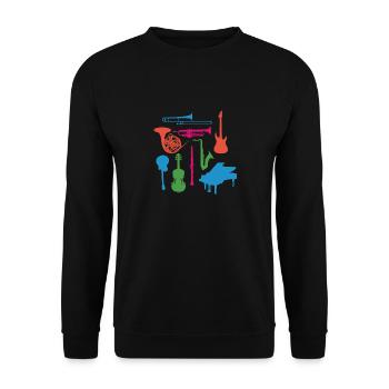 Musical Instruments - Unisex Sweatshirt - black - Front - Alina (178cm) & Michal (187cm)