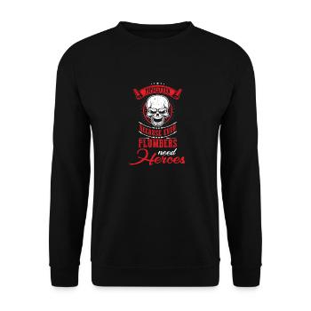 Plumbers need heroes - Unisex Sweatshirt - black - Front - Alina (178cm) & Michal (187cm)