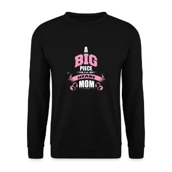 Un gros morceau de mon coeur - Sweat-shirt Unisexe - noir - Devant - Alina (178cm) & Michal (187cm)