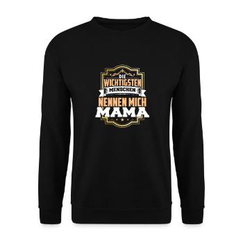 Call me mum - Unisex Sweatshirt - black - Front - Alina (178cm) & Michal (187cm)