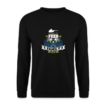 Hunt to feed my family - Unisex Sweatshirt - black - Front - Alina (178cm) & Michal (187cm)