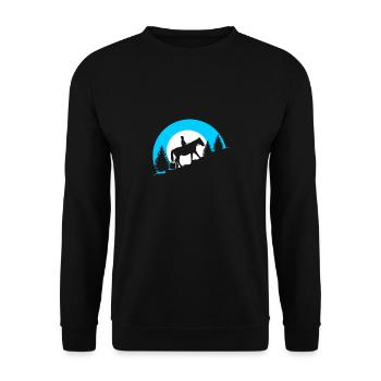 Horse riding rider Horse gift Equestrian sport - Unisex Sweatshirt - black - Front - Alina (178cm) & Michal (187cm)