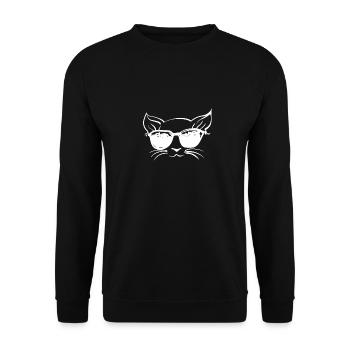 Cool Cat lunettes de soleil chat chat ami chat - Sweat-shirt Unisexe - noir - Devant - Alina (178cm) & Michal (187cm)