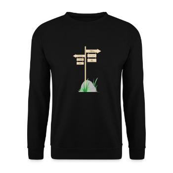 Hiking and climbing design - Unisex Sweatshirt - black - Front - Alina (178cm) & Michal (187cm)
