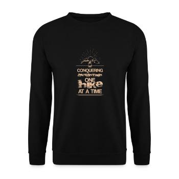 Conquérir chaque montagne - idée cadeau de conception d'escalade - Sweat-shirt Unisexe - noir - Devant - Alina (178cm) & Michal (187cm)