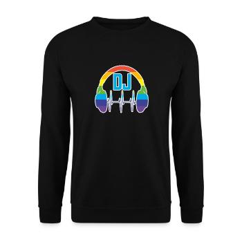 DJ rainbow heartbeat - Unisex Pullover - Schwarz - Vorne - Alina (178cm) & Michal (187cm)