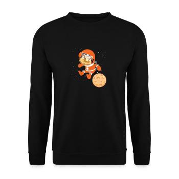 Space Astronaut Dinosaur - Unisex Sweatshirt - black - Front - Alina (178cm) & Michal (187cm)