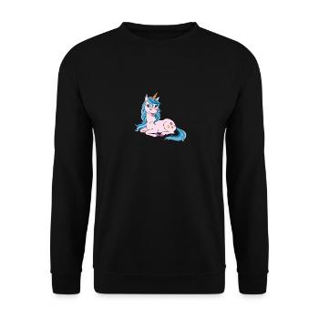 Einhorn - Unisex Pullover - Schwarz - Vorne - Alina (178cm) & Michal (187cm)