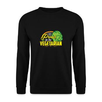 Proud to be vegetarian - Unisex Sweatshirt - black - Front - Alina (178cm) & Michal (187cm)