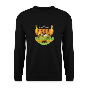 Proud to be vegetarian - Unisex Sweatshirt - black - Front - Alina (178cm) & Michal (187cm)