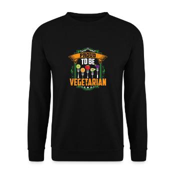 Proud to be Vegetarian - Unisex Pullover - Schwarz - Vorne - Alina (178cm) & Michal (187cm)
