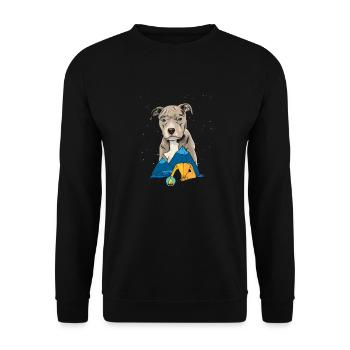 Pit Bull Terrier Pitbull Camping Camping Gift - Unisex Sweatshirt - black - Front - Alina (178cm) & Michal (187cm)