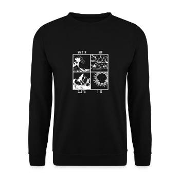 Eau Air Earth feu 4 éléments cadeau de chemise - Sweat-shirt Unisexe - noir - Devant - Alina (178cm) & Michal (187cm)