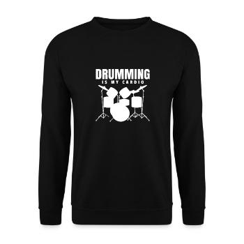 Geschenk Schlagzeuger Drummer Schlagzeugspieler - Unisex Pullover - Schwarz - Vorne - Alina (178cm) & Michal (187cm)