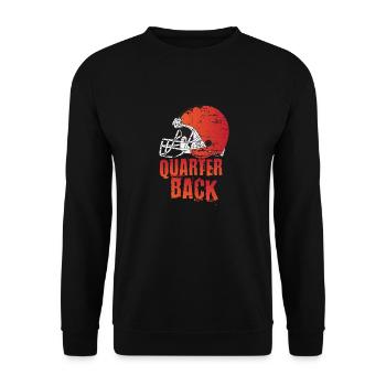 Quarterback American Football Gift Touchdown - Unisex Sweatshirt - black - Front - Alina (178cm) & Michal (187cm)