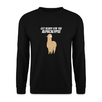 Prêt pour l'Alpaga Alpaca Alpaca Cool - Sweat-shirt Unisexe - noir - Devant - Alina (178cm) & Michal (187cm)