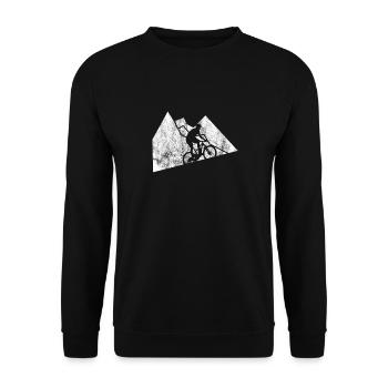 VTT cadeau montagne mountain biker - Sweat-shirt Unisexe - noir - Devant - Alina (178cm) & Michal (187cm)