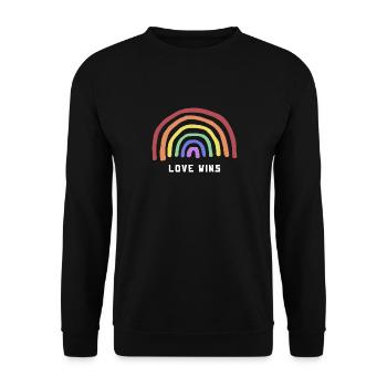 L'amour gagne le cadeau arc-en-chemise - Sweat-shirt Unisexe - noir - Devant - Alina (178cm) & Michal (187cm)