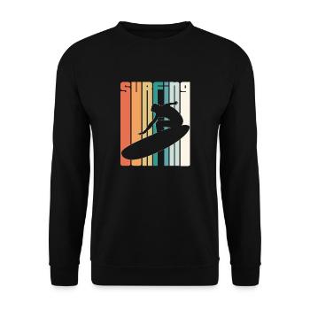 Surf vintage plage de surf surfers cadeau rétro - Sweat-shirt Unisexe - noir - Devant - Alina (178cm) & Michal (187cm)
