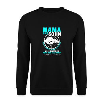 Mama und Sohn Shirt Geschenk Partnerlook - Unisex Pullover - Schwarz - Vorne - Alina (178cm) & Michal (187cm)