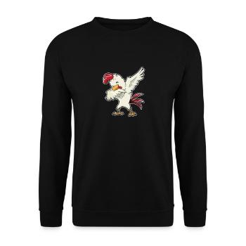 Cock Dab Winner Chicken Shirt - Unisex Sweatshirt - black - Front - Alina (178cm) & Michal (187cm)