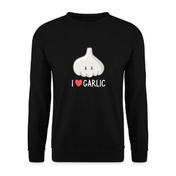 Amateurs d’ail, j’aime l’ail - Sweat-shirt Unisexe - noir - Devant - Alina (178cm) & Michal (187cm)