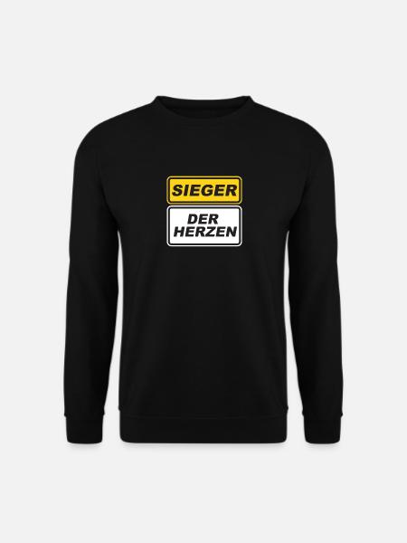 Sieger der Herzen schlechte Verlierer Fußball - Unisex Pullover - Schwarz