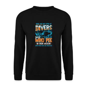 Plongée sous-marine plongeur mer océan disant cadeau - Sweat-shirt Unisexe - noir - Devant - Alina (178cm) & Michal (187cm)