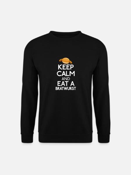 Ruhig bleiben und erstmal eine Bratwurst Essen - Unisex Pullover - Schwarz