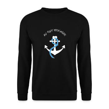 You are my anchor love - Unisex Sweatshirt - black - Front - Alina (178cm) & Michal (187cm)