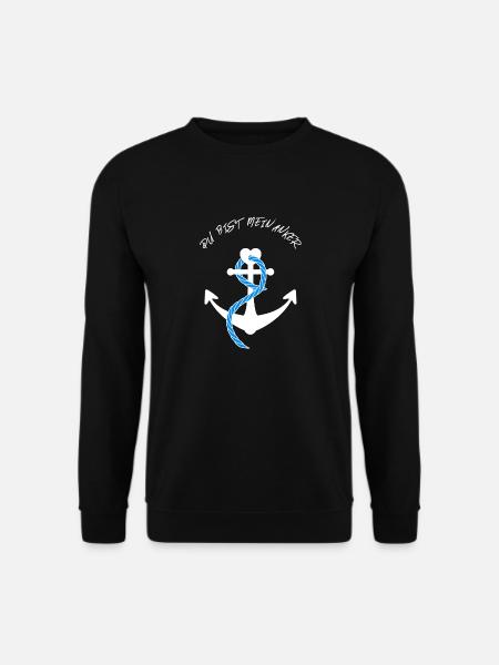 Du bist mein Anker Liebe - Unisex Pullover - Schwarz
