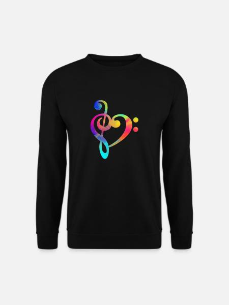 Notenschlüssel Bassschlüssel Shirt Musik Musiker - Unisex Pullover - Schwarz