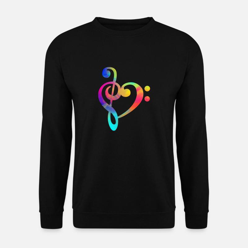 Notenschlüssel Bassschlüssel Shirt Musik Musiker - Unisex Pullover - Schwarz