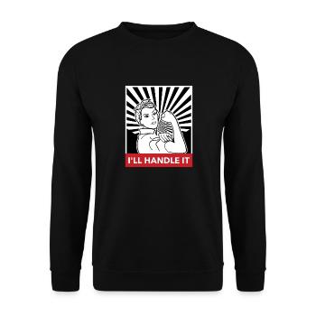 Frauenpower - Unisex Pullover - Schwarz - Vorne - Alina (178cm) & Michal (187cm)