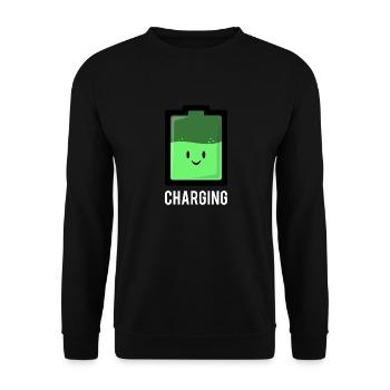 Batterie de recharge batterie verte mignonne Cartoon - Sweat-shirt Unisexe - noir - Devant - Alina (178cm) & Michal (187cm)