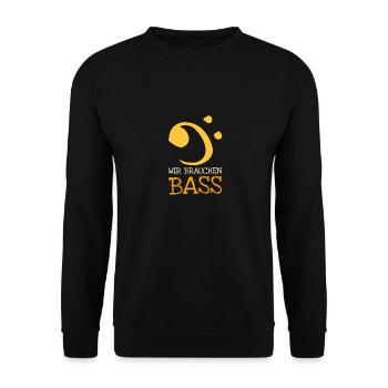 Bass Clef We need bass - Unisex Sweatshirt - black - Front - Alina (178cm) & Michal (187cm)
