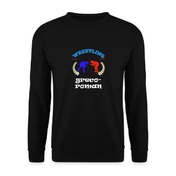 greco roman Ringen ringer ringsport Wettkampf - Unisex Pullover - Schwarz - Vorne - Alina (178cm) & Michal (187cm)
