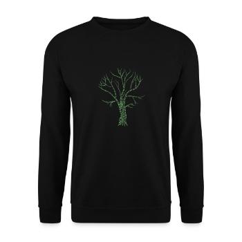 0 and 1 programmer binary code binary shirt - Unisex Sweatshirt - black - Front - Alina (178cm) & Michal (187cm)
