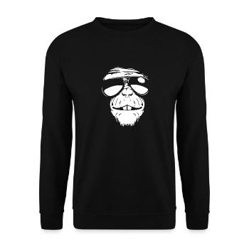 Monkey Sunglasses Summer Sun Cool - Unisex Sweatshirt - black - Front - Alina (178cm) & Michal (187cm)
